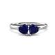 1 - Francesca 1.80 ctw Heart Shape (6.00 mm) Lab Created Blue Sapphire Toi Et Moi Engagement Ring 