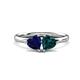1 - Francesca 1.90 ctw Heart Shape (6.00 mm) Lab Created Blue Sapphire & London Blue Topaz Toi Et Moi Engagement Ring 