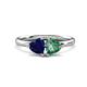 1 - Francesca 1.65 ctw Heart Shape (6.00 mm) Lab Created Blue Sapphire & Lab Created Alexandrite Toi Et Moi Engagement Ring 