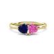 1 - Francesca 1.80 ctw Heart Shape (6.00 mm) Lab Created Blue Sapphire & Lab Created Pink Sapphire Toi Et Moi Engagement Ring 