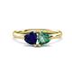 1 - Francesca 1.65 ctw Heart Shape (6.00 mm) Lab Created Blue Sapphire & Lab Created Alexandrite Toi Et Moi Engagement Ring 