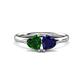 1 - Francesca 1.65 ctw Heart Shape (6.00 mm) Lab Created Emerald & Lab Created Blue Sapphire Toi Et Moi Engagement Ring 