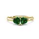 1 - Francesca 1.50 ctw Heart Shape (6.00 mm) Lab Created Emerald Toi Et Moi Engagement Ring 
