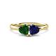 1 - Francesca 1.65 ctw Heart Shape (6.00 mm) Lab Created Emerald & Lab Created Blue Sapphire Toi Et Moi Engagement Ring 