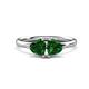 1 - Francesca 1.50 ctw Heart Shape (6.00 mm) Lab Created Emerald Toi Et Moi Engagement Ring 