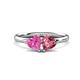 1 - Francesca 1.70 ctw Heart Shape (6.00 mm) Lab Created Pink Sapphire & Pink Tourmaline Toi Et Moi Engagement Ring 