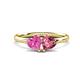 1 - Francesca 1.70 ctw Heart Shape (6.00 mm) Lab Created Pink Sapphire & Pink Tourmaline Toi Et Moi Engagement Ring 