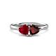 1 - Francesca 1.75 ctw Heart Shape (6.00 mm) Lab Created Ruby & Red Garnet Toi Et Moi Engagement Ring 