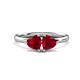 1 - Francesca 1.60 ctw Heart Shape (6.00 mm) Lab Created Ruby Toi Et Moi Engagement Ring 