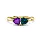 1 - Francesca 1.68 ctw Heart Shape (6.00 mm) Amethyst & London Blue Topaz Toi Et Moi Engagement Ring 