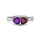 1 - Francesca 1.78 ctw Heart Shape (6.00 mm) Amethyst & Rhodolite Garnet Toi Et Moi Engagement Ring 