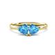 1 - Francesca 2.00 ctw Heart Shape (6.00 mm) Blue Topaz Toi Et Moi Engagement Ring 