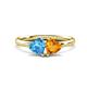 1 - Francesca 1.68 ctw Heart Shape (6.00 mm) Blue Topaz & Citrine Toi Et Moi Engagement Ring 
