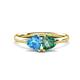 1 - Francesca 1.75 ctw Heart Shape (6.00 mm) Blue Topaz & Lab Created Alexandrite Toi Et Moi Engagement Ring 