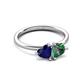 3 - Francesca 1.65 ctw Heart Shape (6.00 mm) Lab Created Blue Sapphire & Lab Created Alexandrite Toi Et Moi Engagement Ring 