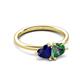 3 - Francesca 1.65 ctw Heart Shape (6.00 mm) Lab Created Blue Sapphire & Lab Created Alexandrite Toi Et Moi Engagement Ring 