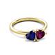 3 - Francesca 2.00 ctw Heart Shape (6.00 mm) Lab Created Blue Sapphire & Rhodolite Garnet Toi Et Moi Engagement Ring 