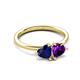 3 - Francesca 1.58 ctw Heart Shape (6.00 mm) Lab Created Blue Sapphire & Amethyst Toi Et Moi Engagement Ring 