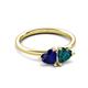 3 - Francesca 1.90 ctw Heart Shape (6.00 mm) Lab Created Blue Sapphire & London Blue Topaz Toi Et Moi Engagement Ring 