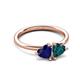 3 - Francesca 1.90 ctw Heart Shape (6.00 mm) Lab Created Blue Sapphire & London Blue Topaz Toi Et Moi Engagement Ring 