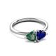 3 - Francesca 1.65 ctw Heart Shape (6.00 mm) Lab Created Alexandrite & Lab Created Blue Sapphire Toi Et Moi Engagement Ring 