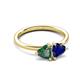 3 - Francesca 1.65 ctw Heart Shape (6.00 mm) Lab Created Alexandrite & Lab Created Blue Sapphire Toi Et Moi Engagement Ring 