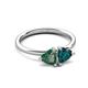 3 - Francesca 1.75 ctw Heart Shape (6.00 mm) Lab Created Alexandrite & London Blue Topaz Toi Et Moi Engagement Ring 