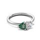 3 - Francesca 1.45 ctw Heart Shape (6.00 mm) Lab Created Alexandrite & Moissanite Toi Et Moi Engagement Ring 