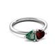 3 - Francesca 1.70 ctw Heart Shape (6.00 mm) Lab Created Alexandrite & Red Garnet Toi Et Moi Engagement Ring 
