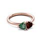 3 - Francesca 1.70 ctw Heart Shape (6.00 mm) Lab Created Alexandrite & Red Garnet Toi Et Moi Engagement Ring 