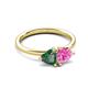 3 - Francesca 1.65 ctw Heart Shape (6.00 mm) Lab Created Alexandrite & Lab Created Pink Sapphire Toi Et Moi Engagement Ring 