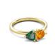 3 - Francesca 1.43 ctw Heart Shape (6.00 mm) Lab Created Alexandrite & Citrine Toi Et Moi Engagement Ring 