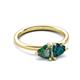 3 - Francesca 1.75 ctw Heart Shape (6.00 mm) Lab Created Alexandrite & London Blue Topaz Toi Et Moi Engagement Ring 