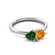 3 - Francesca 1.43 ctw Heart Shape (6.00 mm) Lab Created Emerald & Citrine Toi Et Moi Engagement Ring 