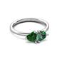 3 - Francesca 1.50 ctw Heart Shape (6.00 mm) Lab Created Emerald & Lab Created Alexandrite Toi Et Moi Engagement Ring 