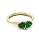 3 - Francesca 1.50 ctw Heart Shape (6.00 mm) Lab Created Emerald Toi Et Moi Engagement Ring 