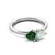 3 - Francesca 1.20 ctw Heart Shape (6.00 mm) Lab Created Emerald & Opal Toi Et Moi Engagement Ring 