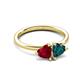 3 - Francesca 1.80 ctw Heart Shape (6.00 mm) Lab Created Ruby & London Blue Topaz Toi Et Moi Engagement Ring 