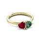 3 - Francesca 1.55 ctw Heart Shape (6.00 mm) Lab Created Ruby & Lab Created Alexandrite Toi Et Moi Engagement Ring 