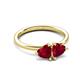 3 - Francesca 1.60 ctw Heart Shape (6.00 mm) Lab Created Ruby Toi Et Moi Engagement Ring 