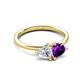 3 - Francesca 1.58 ctw Heart Shape (6.00 mm) Lab Created White Sapphire & Amethyst Toi Et Moi Engagement Ring 