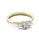 3 - Francesca 1.60 ctw Heart Shape (6.00 mm) Lab Created White Sapphire & Moissanite Toi Et Moi Engagement Ring 