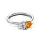 3 - Francesca 1.58 ctw Heart Shape (6.00 mm) Lab Created White Sapphire & Citrine Toi Et Moi Engagement Ring 