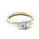 3 - Francesca 1.35 ctw Heart Shape (6.00 mm) Lab Created White Sapphire & Opal Toi Et Moi Engagement Ring 