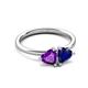 3 - Francesca 1.58 ctw Heart Shape (6.00 mm) Amethyst & Lab Created Blue Sapphire Toi Et Moi Engagement Ring 