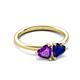 3 - Francesca 1.58 ctw Heart Shape (6.00 mm) Amethyst & Lab Created Blue Sapphire Toi Et Moi Engagement Ring 