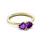 3 - Francesca 1.36 ctw Heart Shape (6.00 mm) Amethyst Toi Et Moi Engagement Ring 