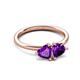 3 - Francesca 1.36 ctw Heart Shape (6.00 mm) Amethyst Toi Et Moi Engagement Ring 