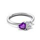 3 - Francesca 1.58 ctw Heart Shape (6.00 mm) Amethyst & Lab Created White Sapphire Toi Et Moi Engagement Ring 