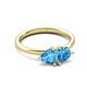 3 - Francesca 2.00 ctw Heart Shape (6.00 mm) Blue Topaz Toi Et Moi Engagement Ring 